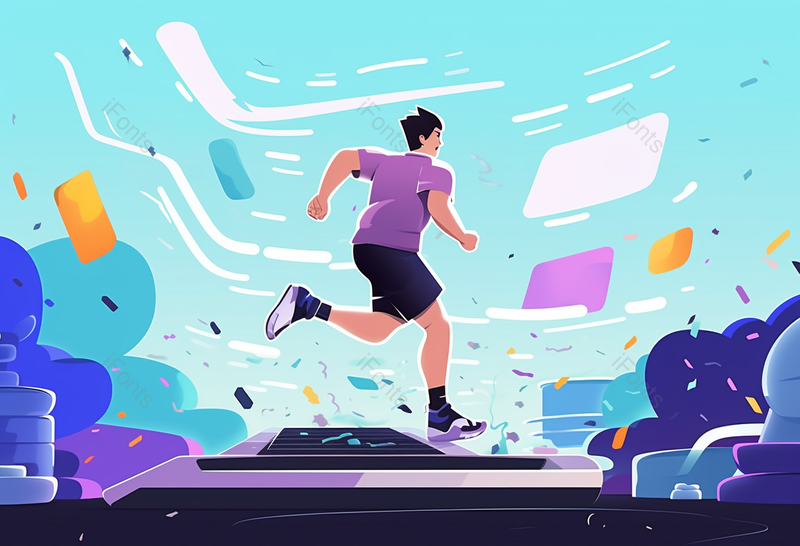 卡通手绘男生跑步健身减肥插画,插画/手绘图,插画/手绘图库,插画/手绘图下载,插画/手绘